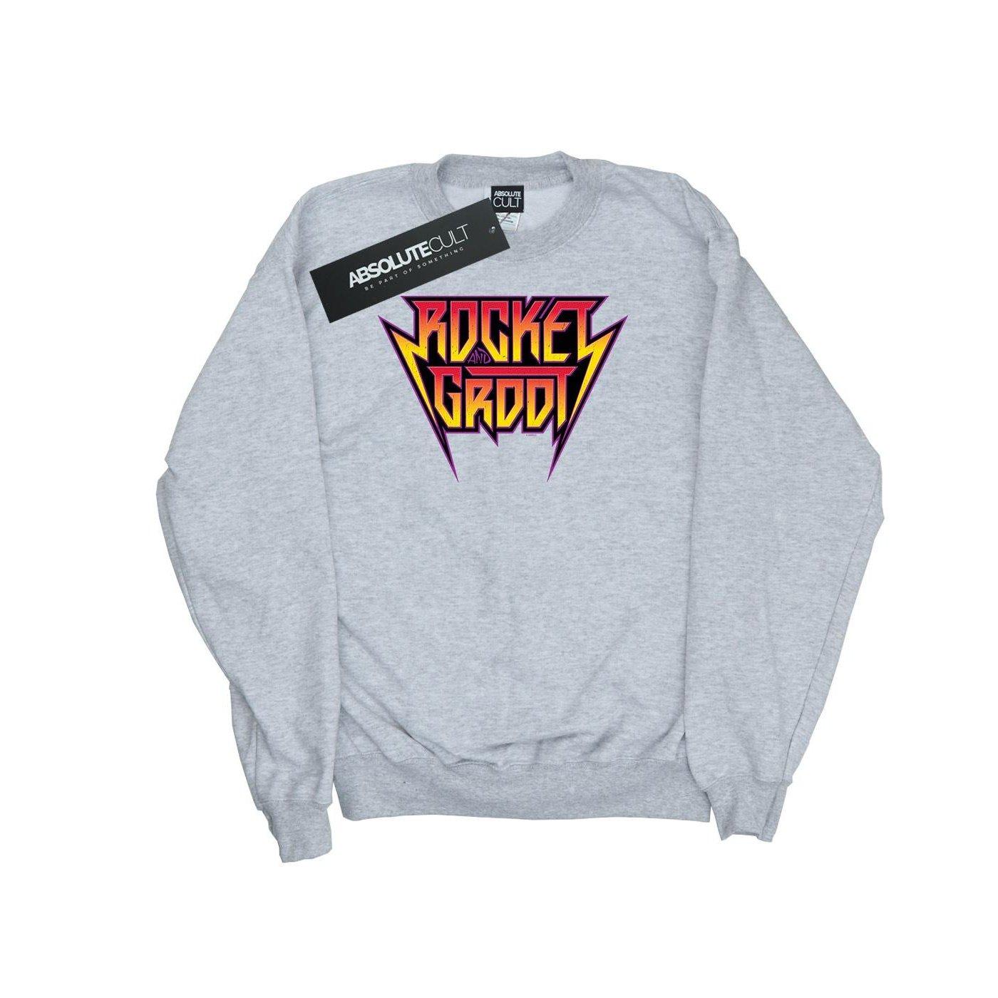 Image of Guardians Of The Galaxy Vol. 2 Rocket And Groot Metal Logo Sweatshirt Unisex Grau 116