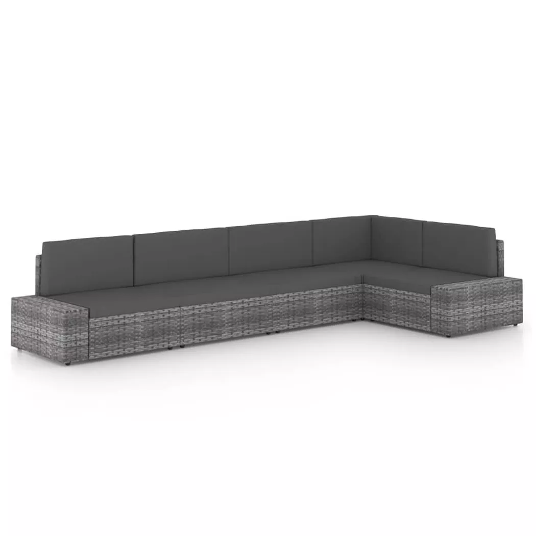 VidaXL - Salon de jardin rotin synthétique, One Size, Gris