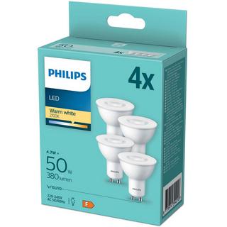 PHILIPS Pack de 4 LED GU10 4,6W (50W) 380lm  