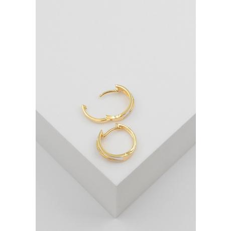 MUAU Schmuck  Creolen Bicolor Gelb-/Weissgold 750 Diamant 0.03ct. 14mm 