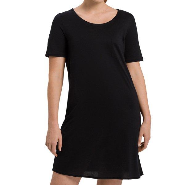 Image of Cotton Deluxe - Nachthemd Kurzarm Damen Schwarz S