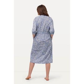 Ulla Popken Abito Girocollo Coulisse Maniche 3/4 Cotone Biologico  