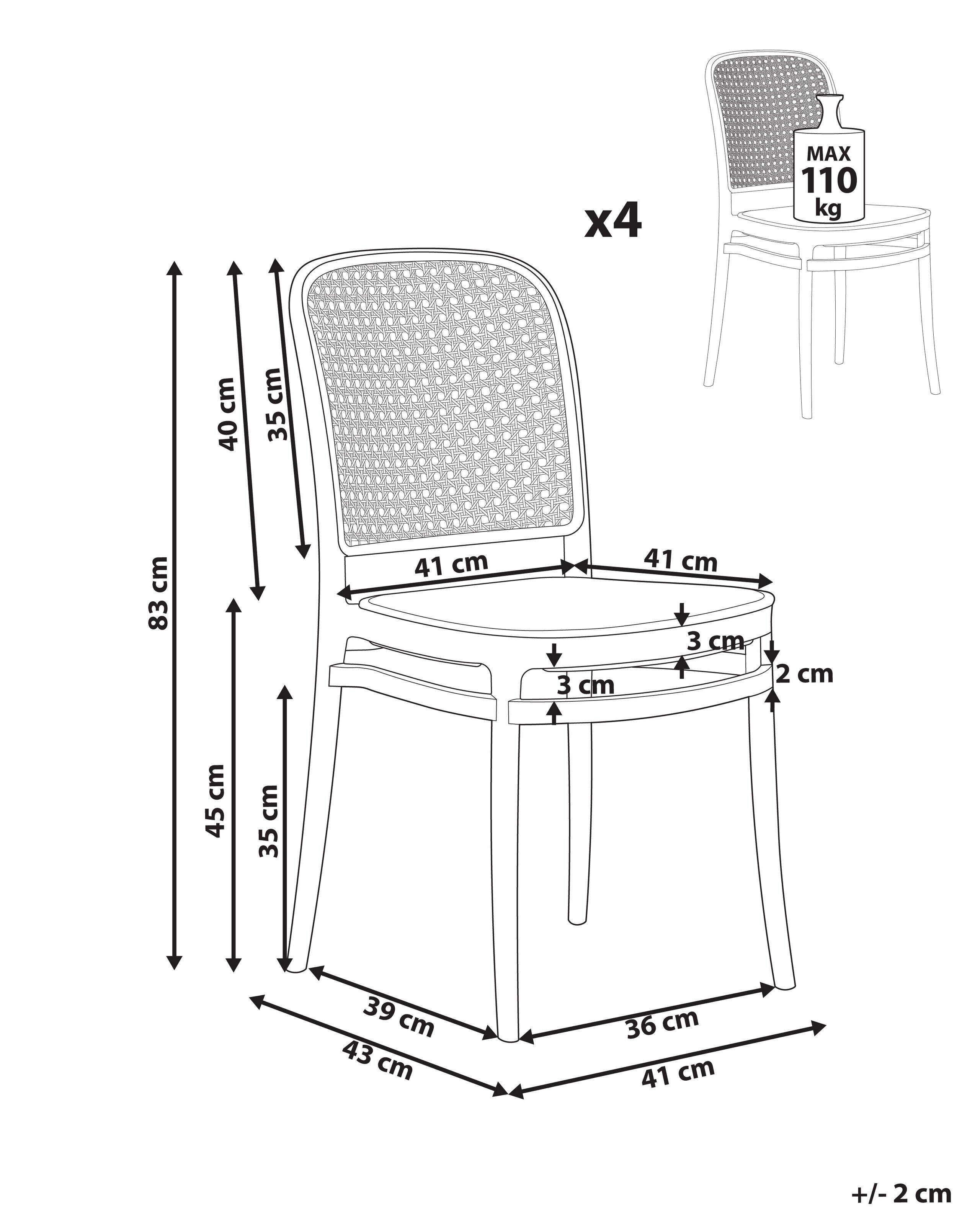 Beliani  Lot de 4 chaises de salle à manger en Polypropylène Boho PLOSE 