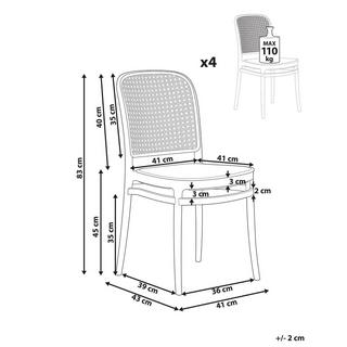 Beliani  Lot de 4 chaises de salle à manger en Polypropylène Boho PLOSE 