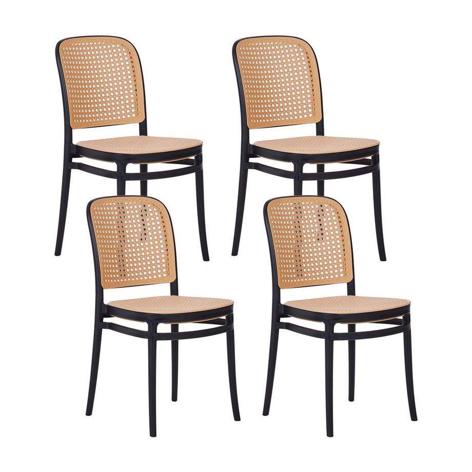 Lot de 4 chaises de jardin en Polypropylène Rétro PLOSE