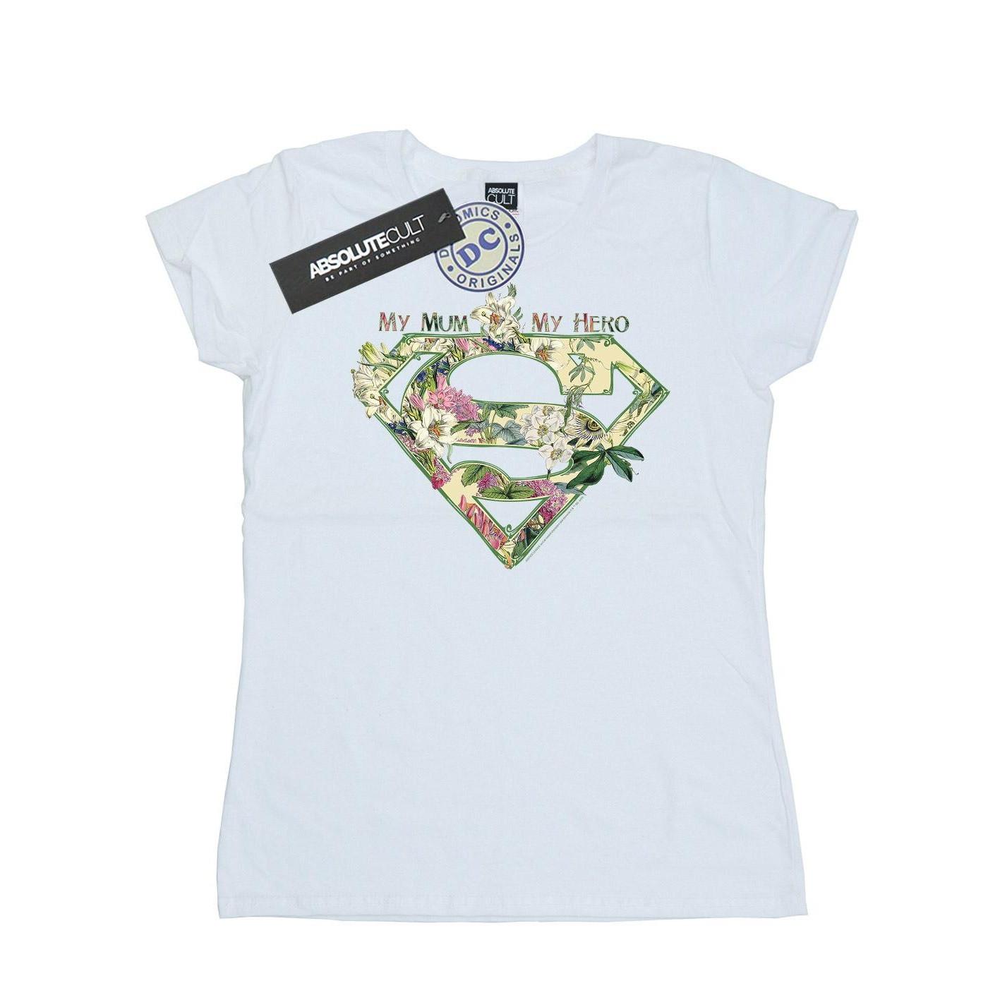 Image of Supergirl My Mum My Hero Tshirt Damen Weiss L