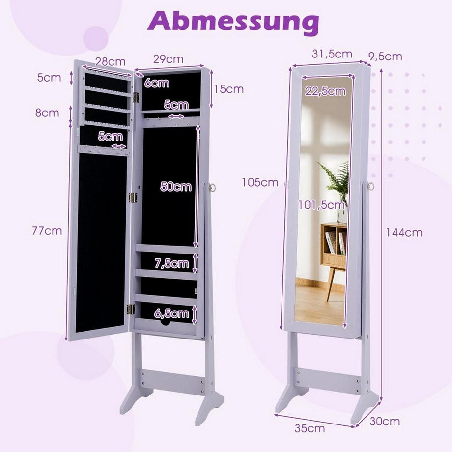Northix Armoire à bijoux avec miroir  