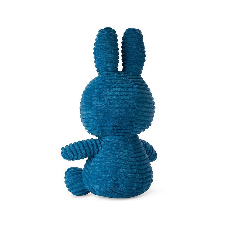 Bon Ton Toys  Miffy Peluche en velours côtelé bleu aviateur - 23 cm 