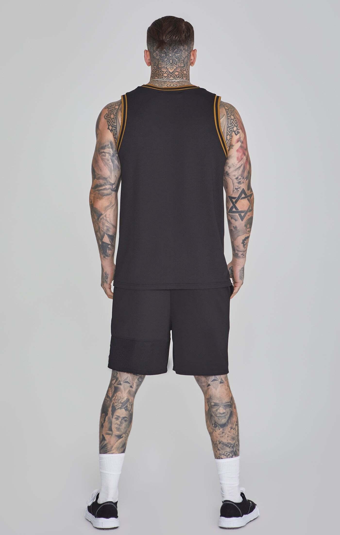 Sik Silk  Top Basketball Vest in Black 