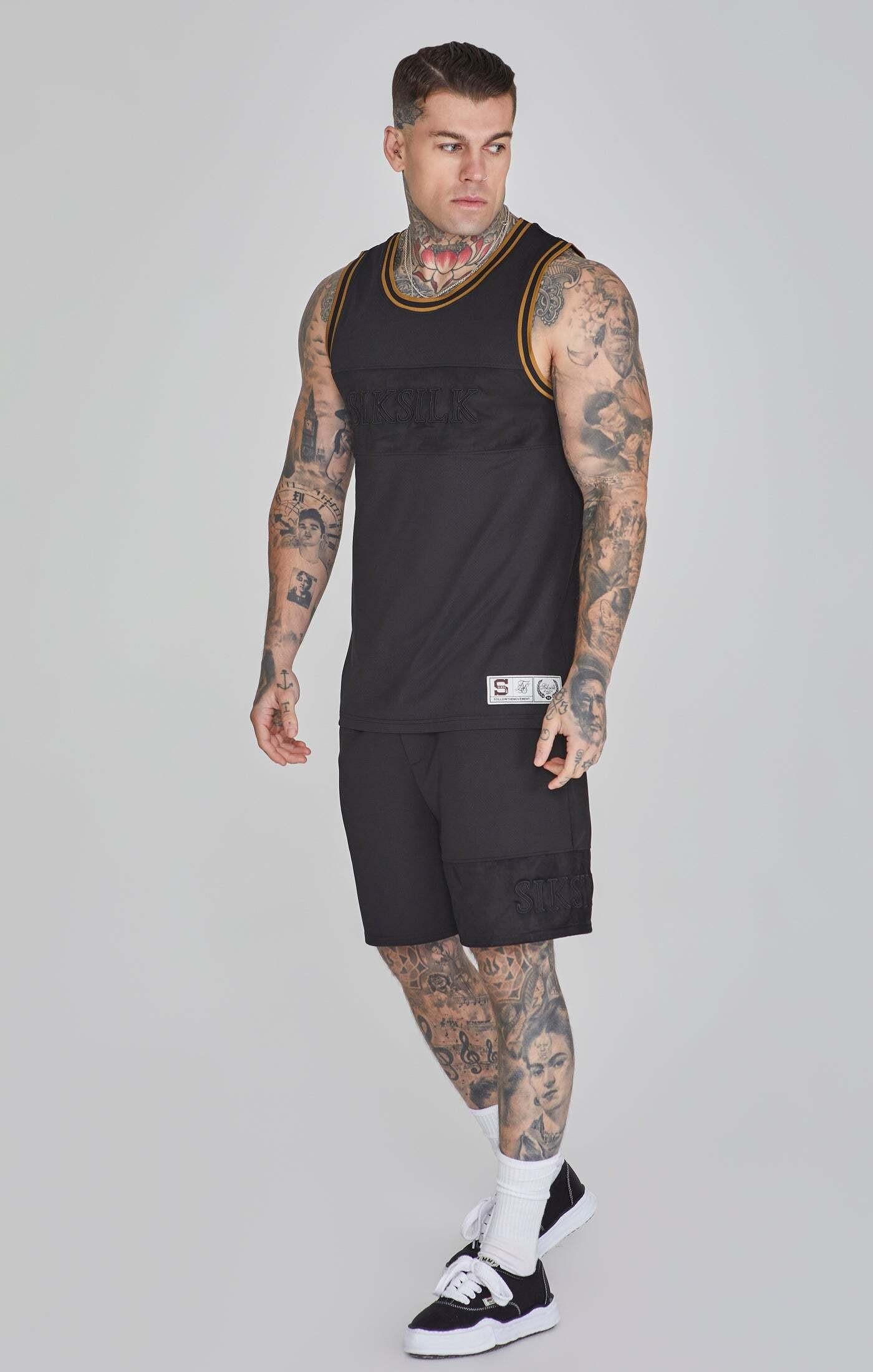 Sik Silk  Top Basketball Vest in Black 