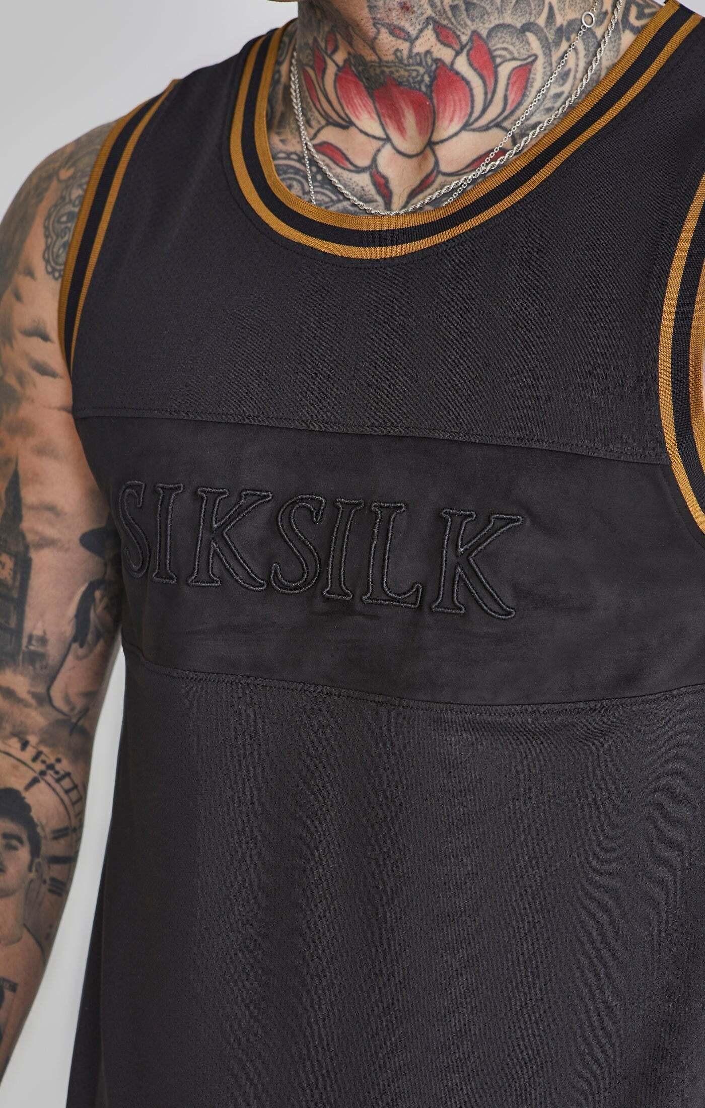 Sik Silk  Top Basketball Vest in Black 