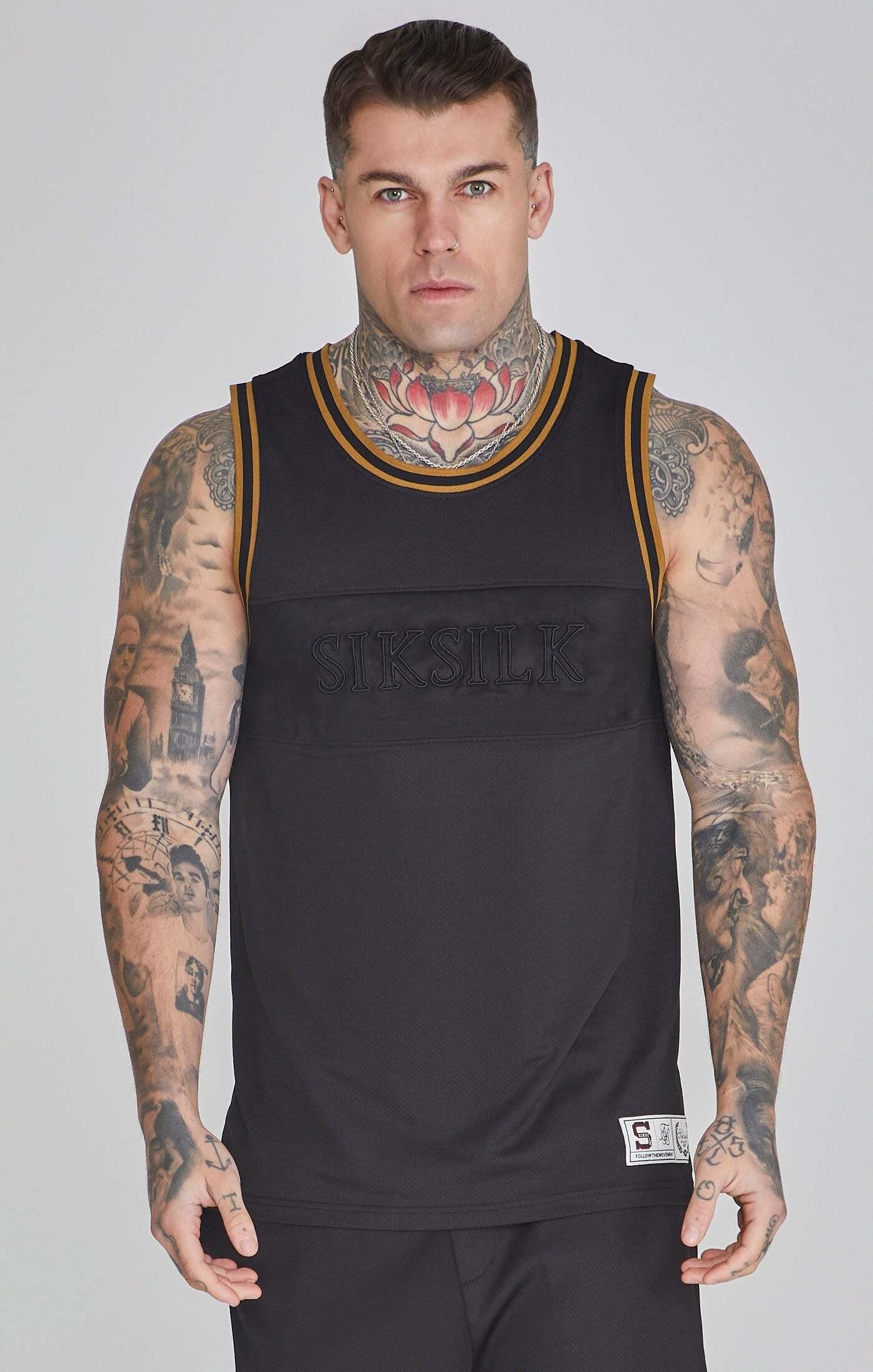 Sik Silk  Top Basketball Vest in Black 