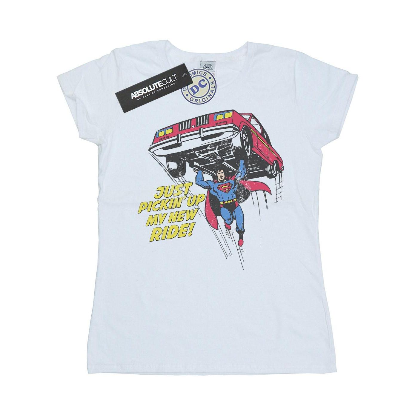 Image of Superman New Ride Tshirt Damen Weiss M