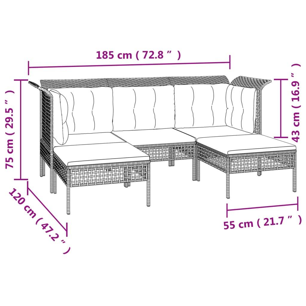 VidaXL set salotto da giardino Polirattan  