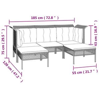 VidaXL Ensemble de salon de jardin rotin synthétique  