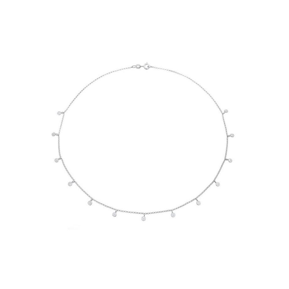 Elli  Halskette Plättchen Coin Rund Matt Struktur 