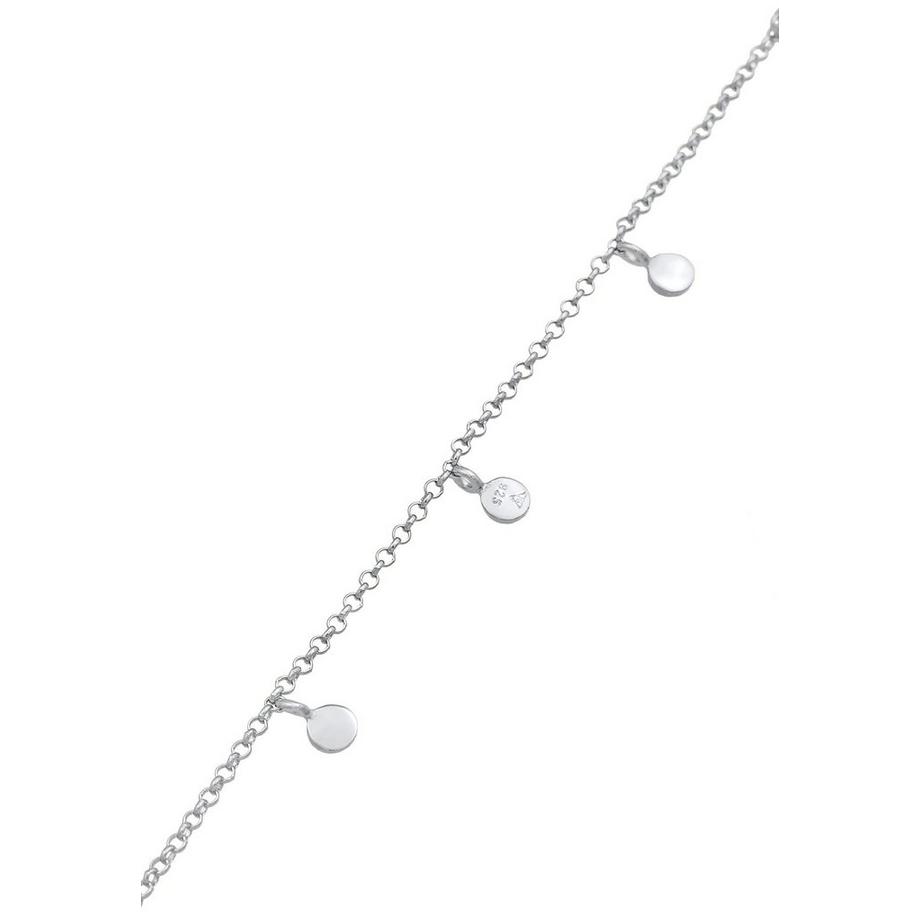 Elli  Halskette Plättchen Coin Rund Matt Struktur 