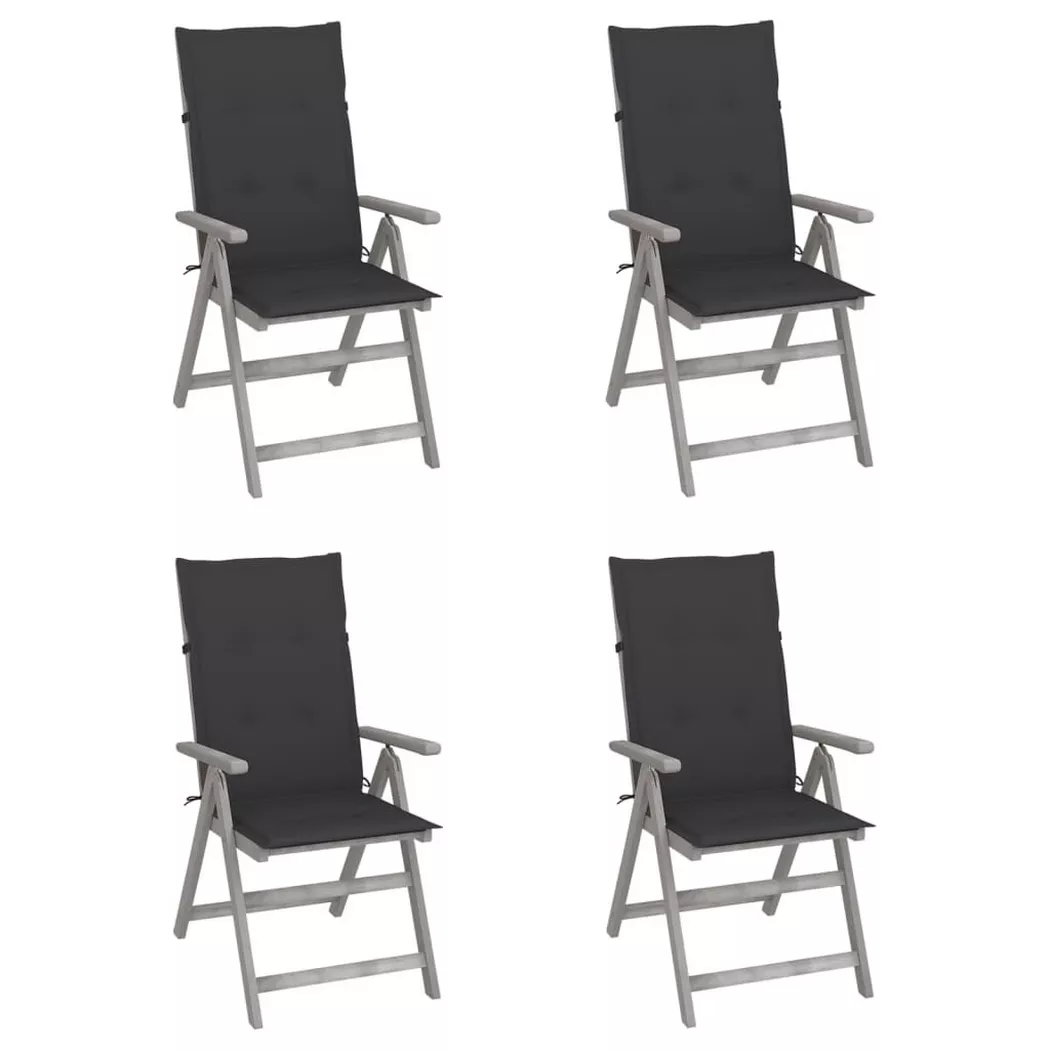 VidaXL - sedia da giardino Legno di acacia, One Size, Grigio