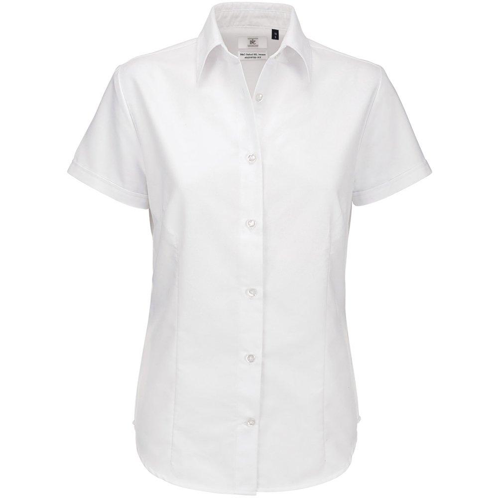 Image of B&c Oxford Bluse, Kurzarm Damen Weiss XS