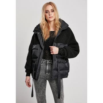 Giacca donna Urban Classics sherpa mix puffer (taglie grandi)