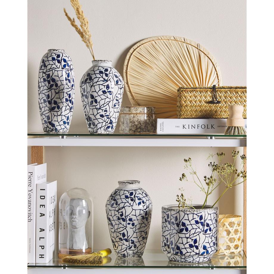 Beliani Vase à fleurs en Grès Rétro MALLIA  