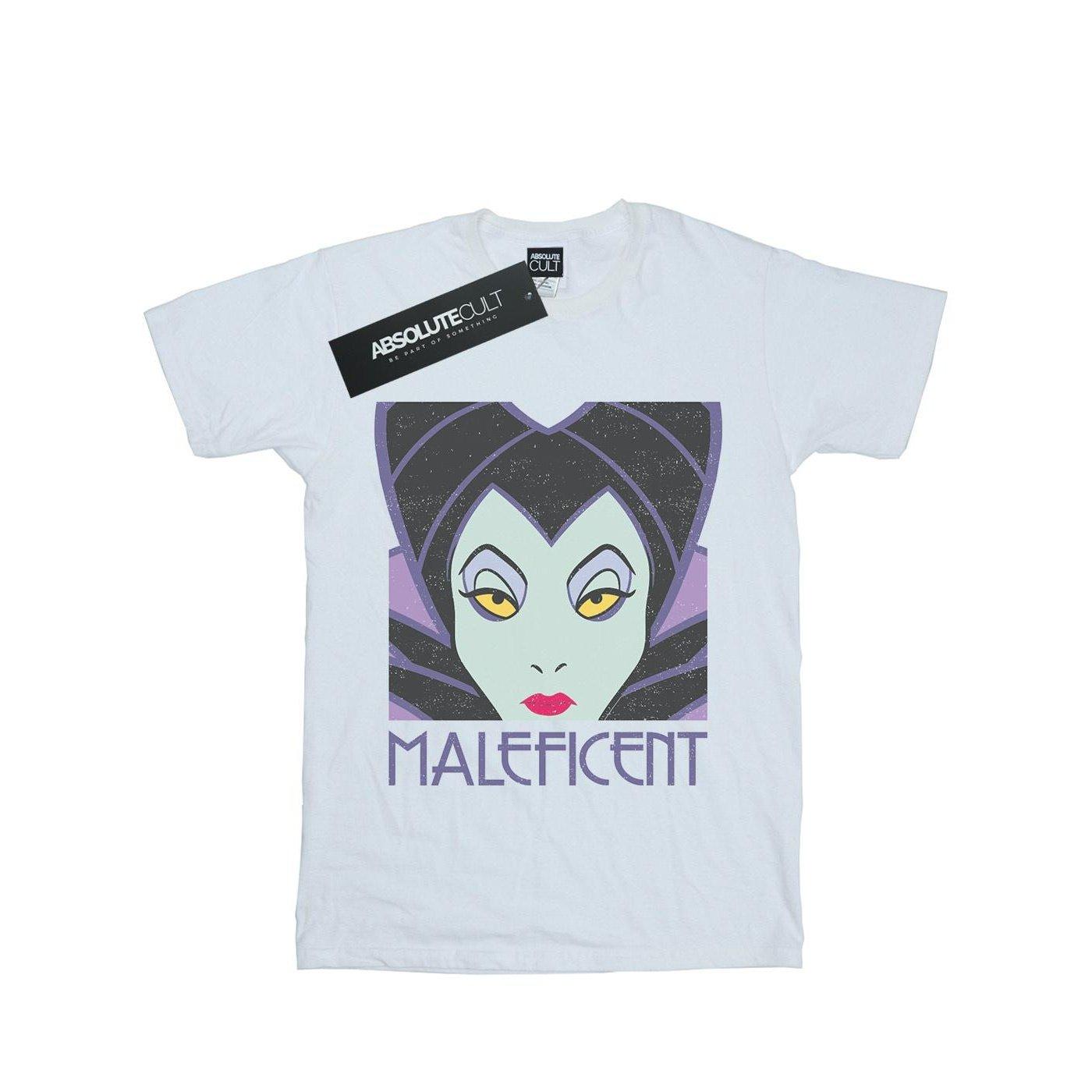 Image of Maleficent Cropped Head Tshirt Unisex Weiss 140/146