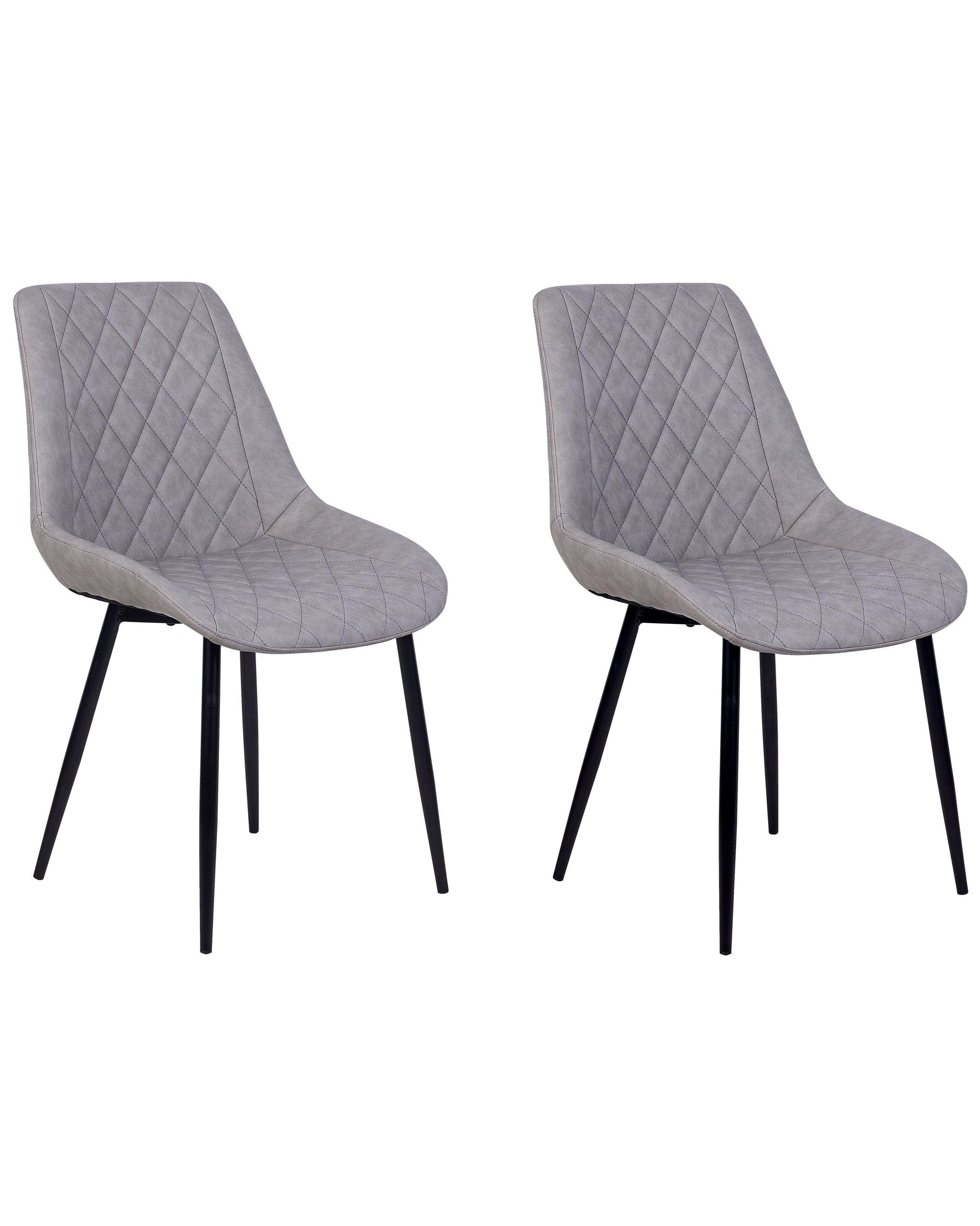 Beliani Lot de 2 chaises de salle à manger en Cuir PU Glamour MARIBEL  