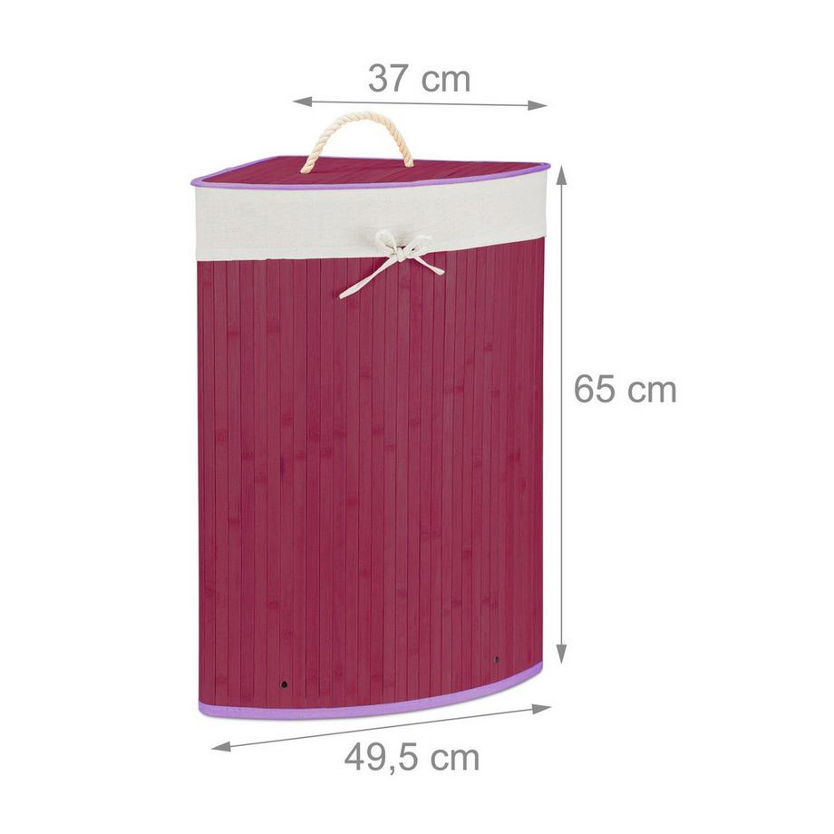 B2X Cesto portabiancheria angolare in bambù  