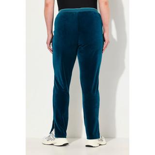 Ulla Popken  Pantalon de jogging en velours, passepoil brillant, taille élastique et poches 