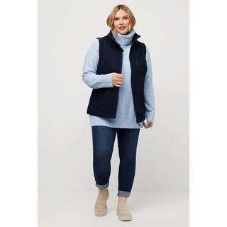 Ulla Popken  Gilet di softshell con fodera di pile, zip a cursore doppio e collo alto 