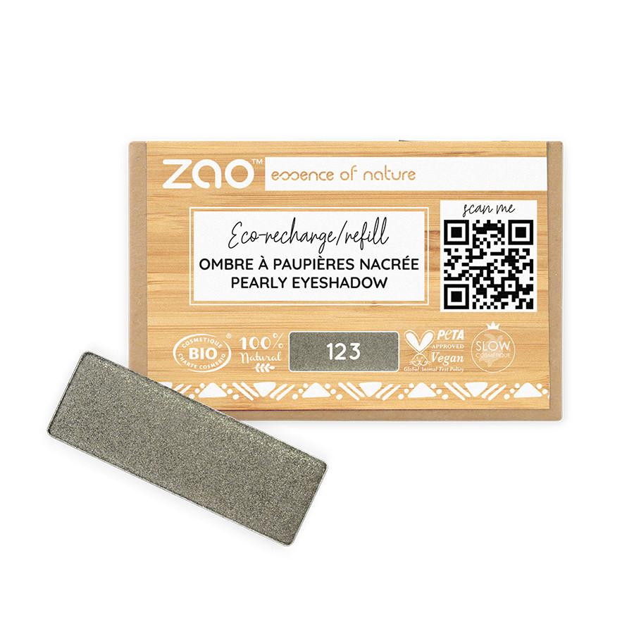 Image of Nachfüllpackung Lidschatten Rechteck Perlmutt - Bio-zertifiziert Und Vegan Damen Khaki Grau 1 pezzo