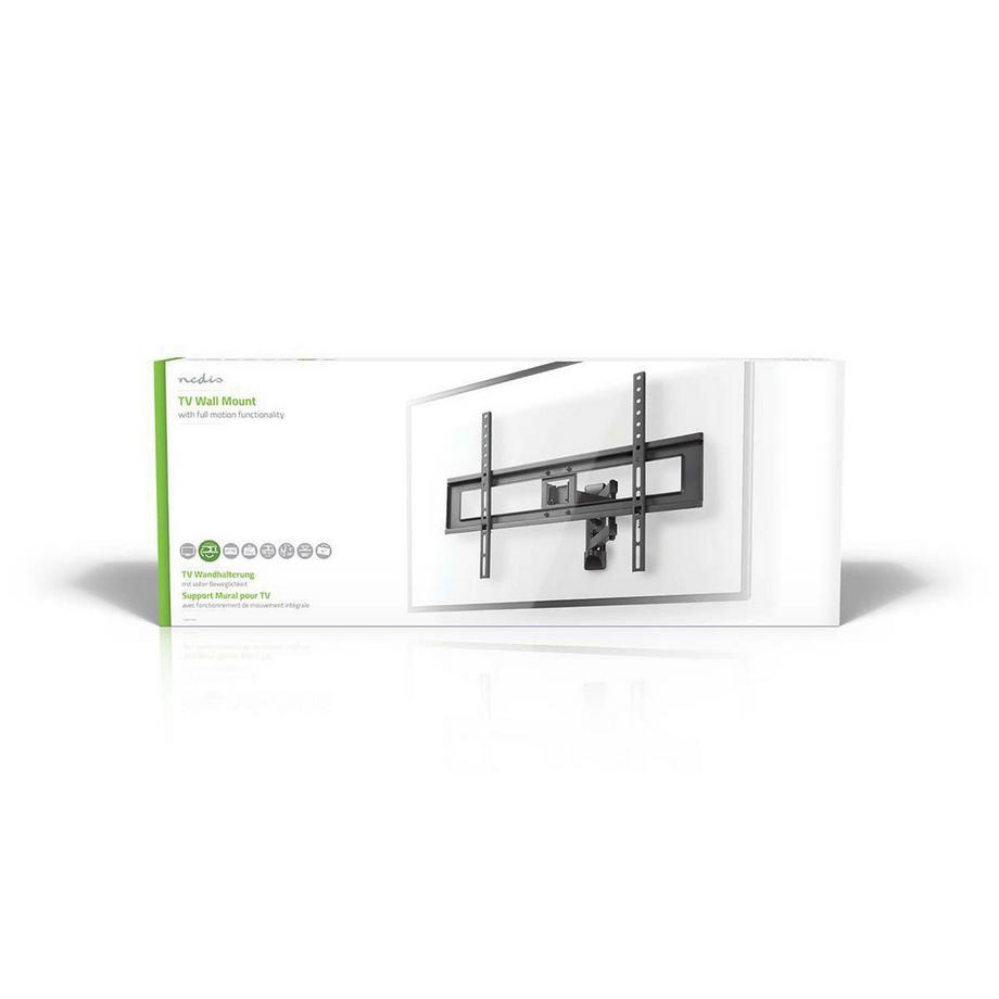 Nedis  Neig- und schwenkbare TV-Wandhalterung | 37-70" | Maximales Gewicht des Bildschirms: 25kg | Neigbar | Drehbar | Minimaler Wandabstand: 79mm | Maximaler Wandabstand: 427mm | 3 Gelenk(e) | ABS / Stahl | Schwarz 