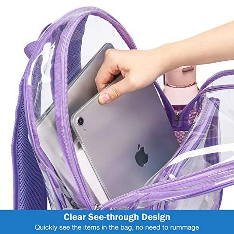 Only-bags.store Sac à Dos Scolaire en Plastique Transparent Imperméable Durable PVC  