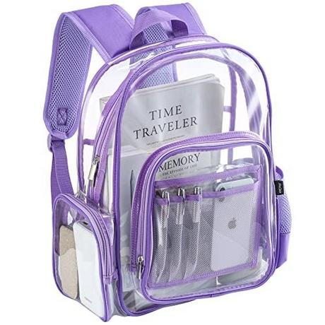 Only-bags.store Klarer Rucksack Kunststoff Schulrucksack Schultasche, Transparent Wasserdicht Klar Langlebig PVC  