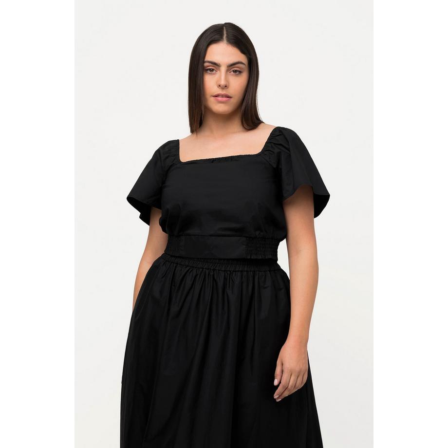 Ulla Popken Paper Touch Blouse Courte Manches Courtes Carmen  