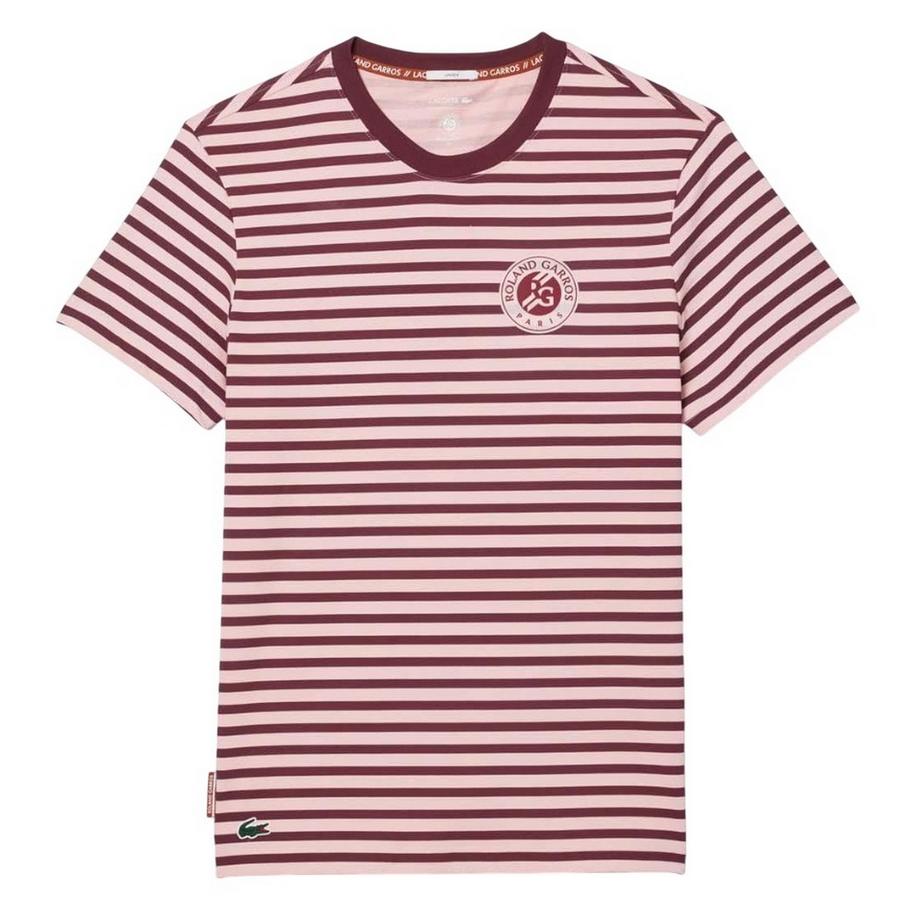 LACOSTE Roland Garros Edition Extratrocken Gestreiftes T-Shirt  