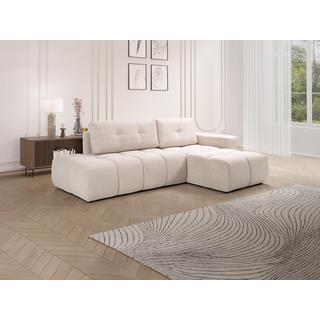 Vente-unique Ecksofa mit Schlaffunktion - Ecke rechts - Stoff - Beige - TRIMALDI  