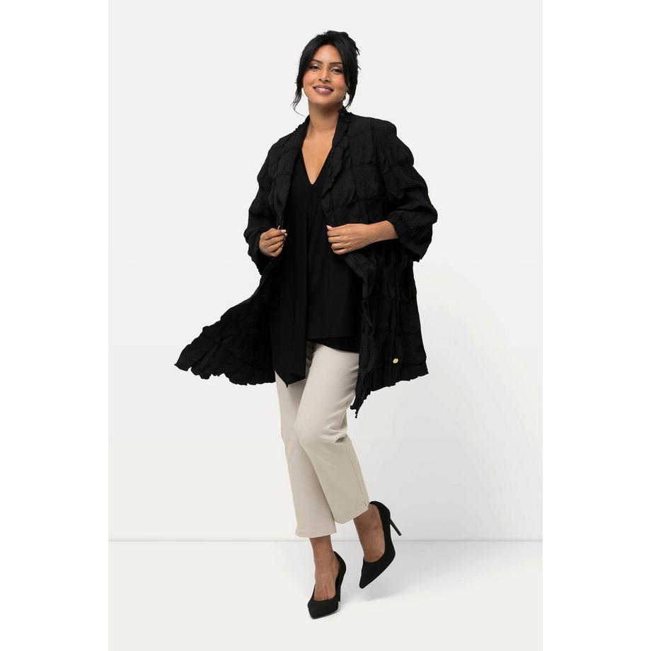 Ulla Popken Veste Structure 3D Coupe A Col V Manches 3/4  