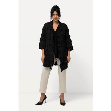 Giacca dal taglio svasato con texture 3D, scollo a V e maniche a 3/4