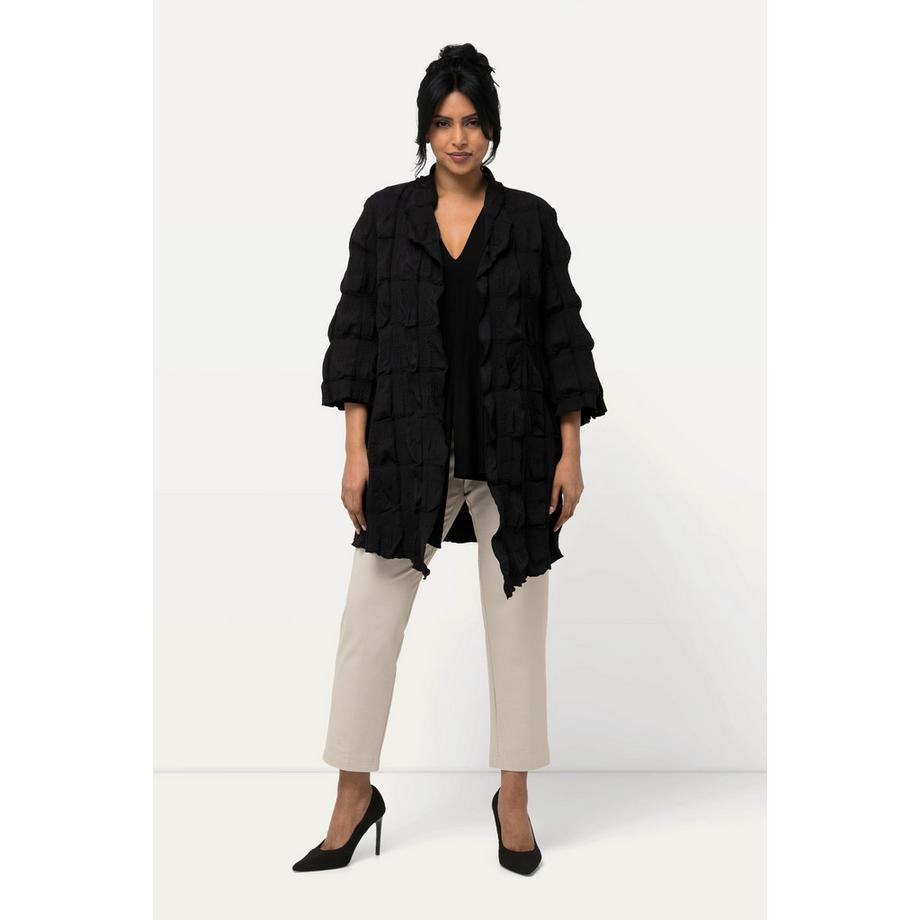 Ulla Popken Veste Structure 3D Coupe A Col V Manches 3/4  