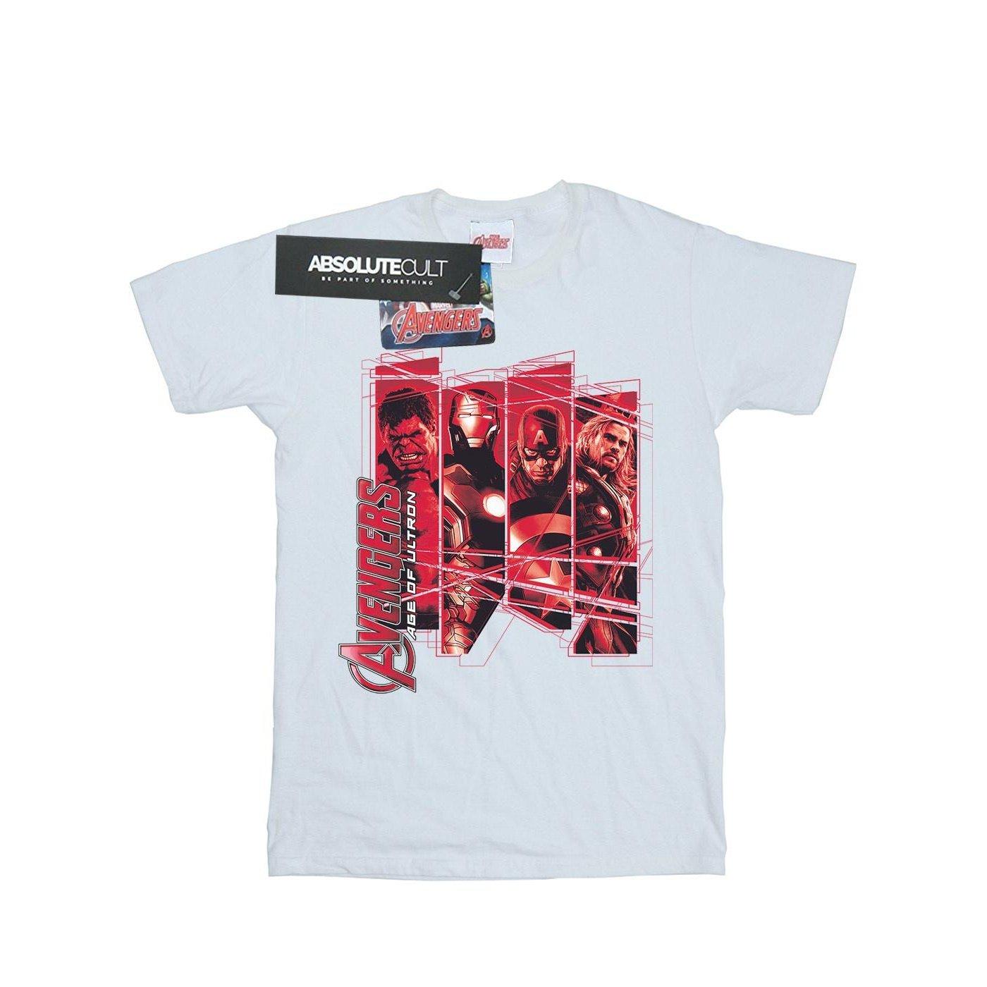 Image of Avengers Team Collage Tshirt Damen Weiss S