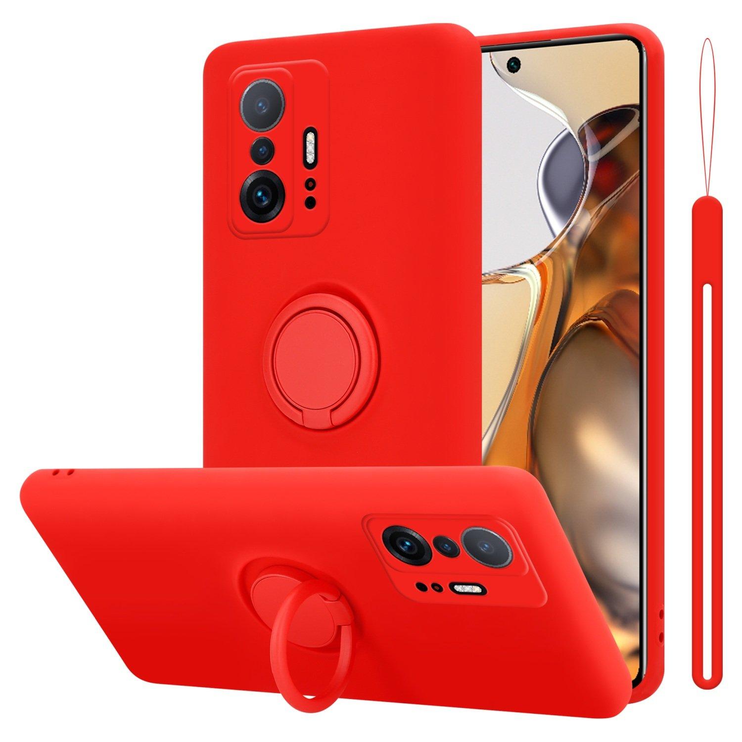 Cadorabo  Housse compatible avec Xiaomi 11T / 11T PRO - Coque de protection en silicone TPU flexible avec anneau 