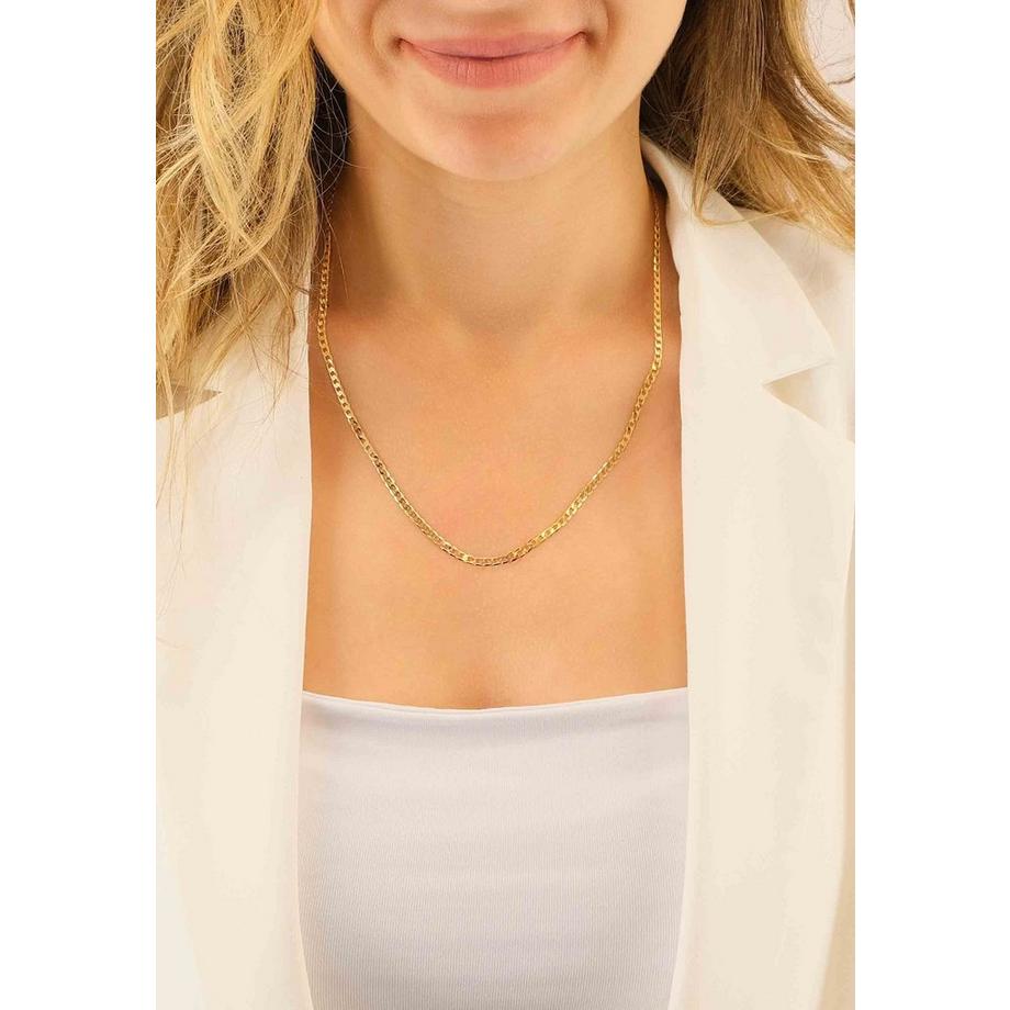 MUAU Schmuck  Collier Panzer Gelbgold 750, 3.1mm, 55cm 