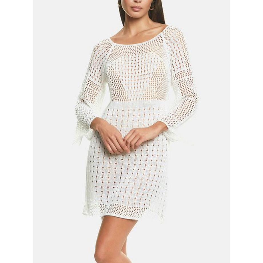 Strandkleid Dreiviertelärmel gehäkelt