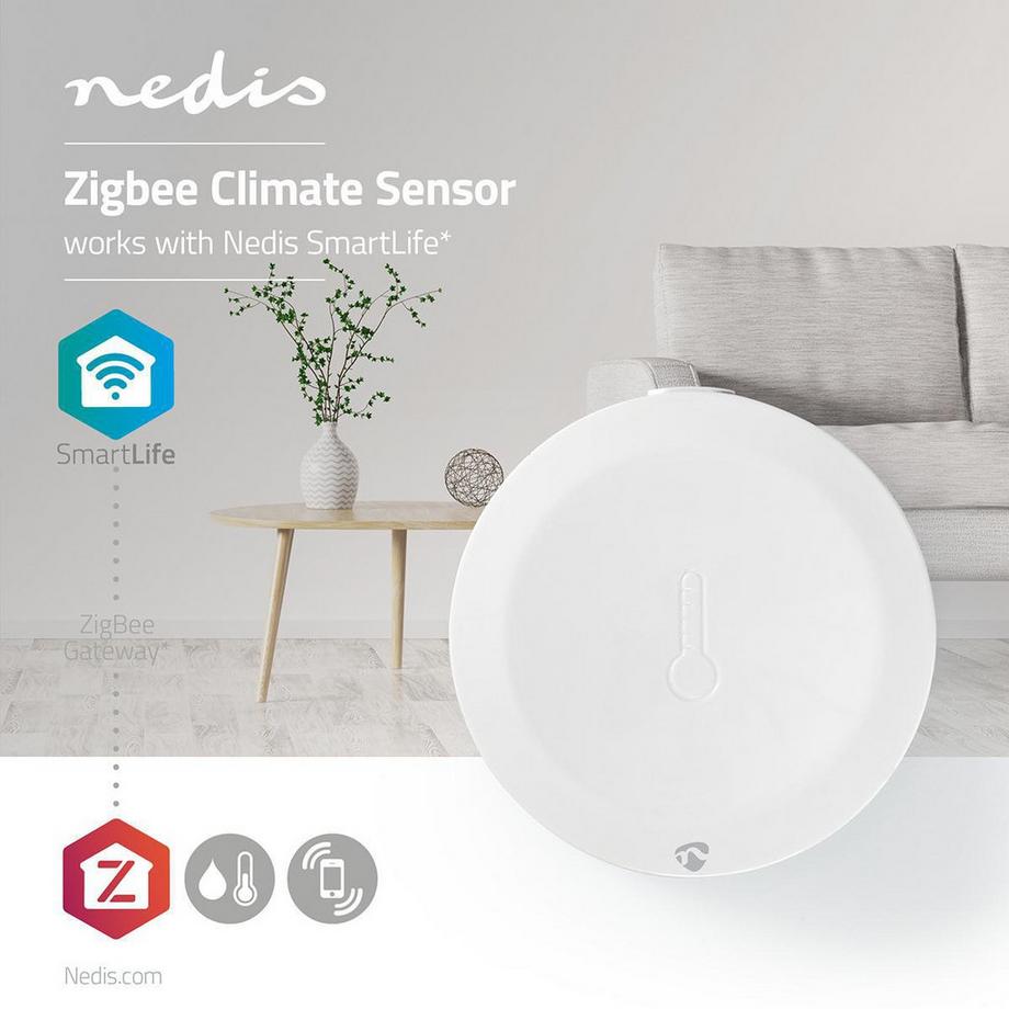 Nedis  SmartLife Klimasensor | Zigbee 3.0 | Batteriebetrieben | Android™ / IOS | Vit 