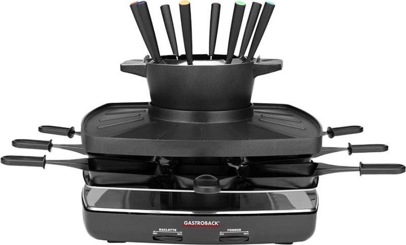 ABB Stotz S&J  GASTROBACK RACLETTE FONDUE SET FAMILY AND FRIENDS GRIGLIA PER RACLETTE 8 PERSONA(E) 1200 W NERO 