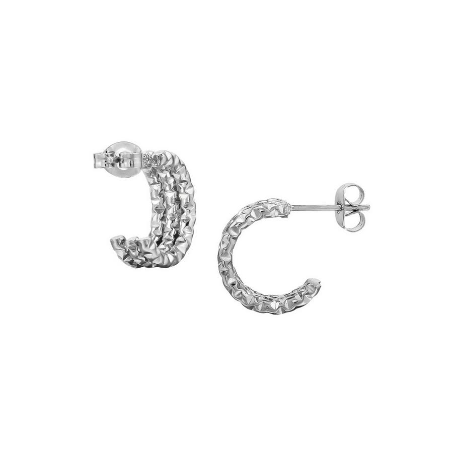 Maxte  Ohrstecker mit Drei Linien/Stäben und Diamantschliff aus Edelstahl 