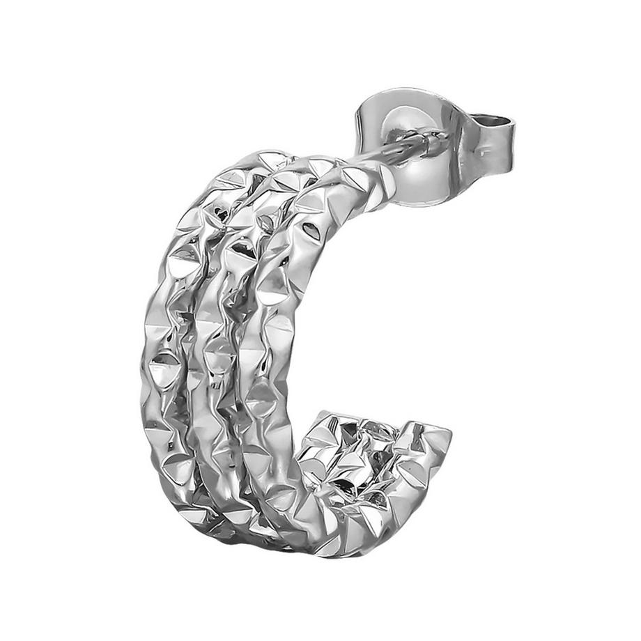 Maxte  Ohrstecker mit Drei Linien/Stäben und Diamantschliff aus Edelstahl 