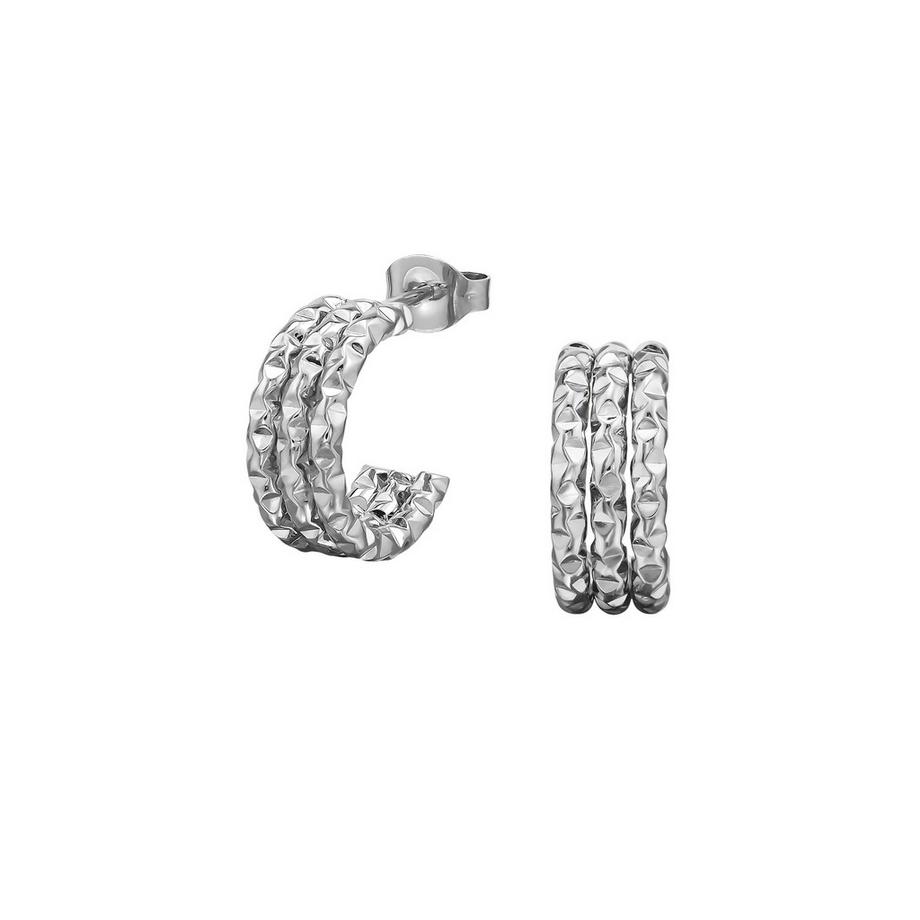 Ohrstecker mit Drei Linien/Stäben und Diamantschliff aus Edelstahl