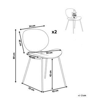 Beliani Lot de 2 chaises en Bouclé Traditionnel LUANA  